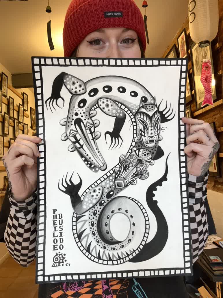Illustration crocodile par Pheiloé Busido