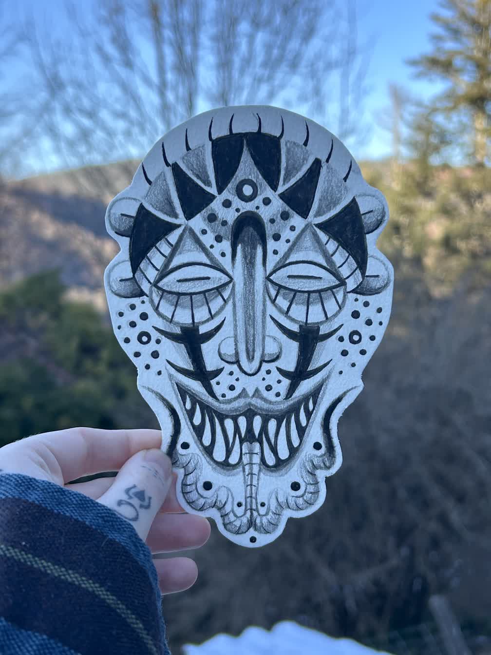 Witchy flash tattoo