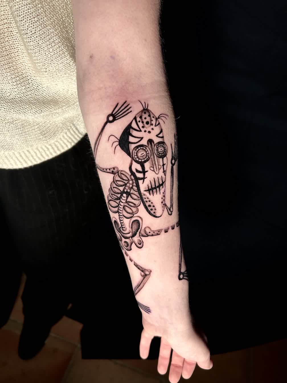 Flash tattoo squelette masque
